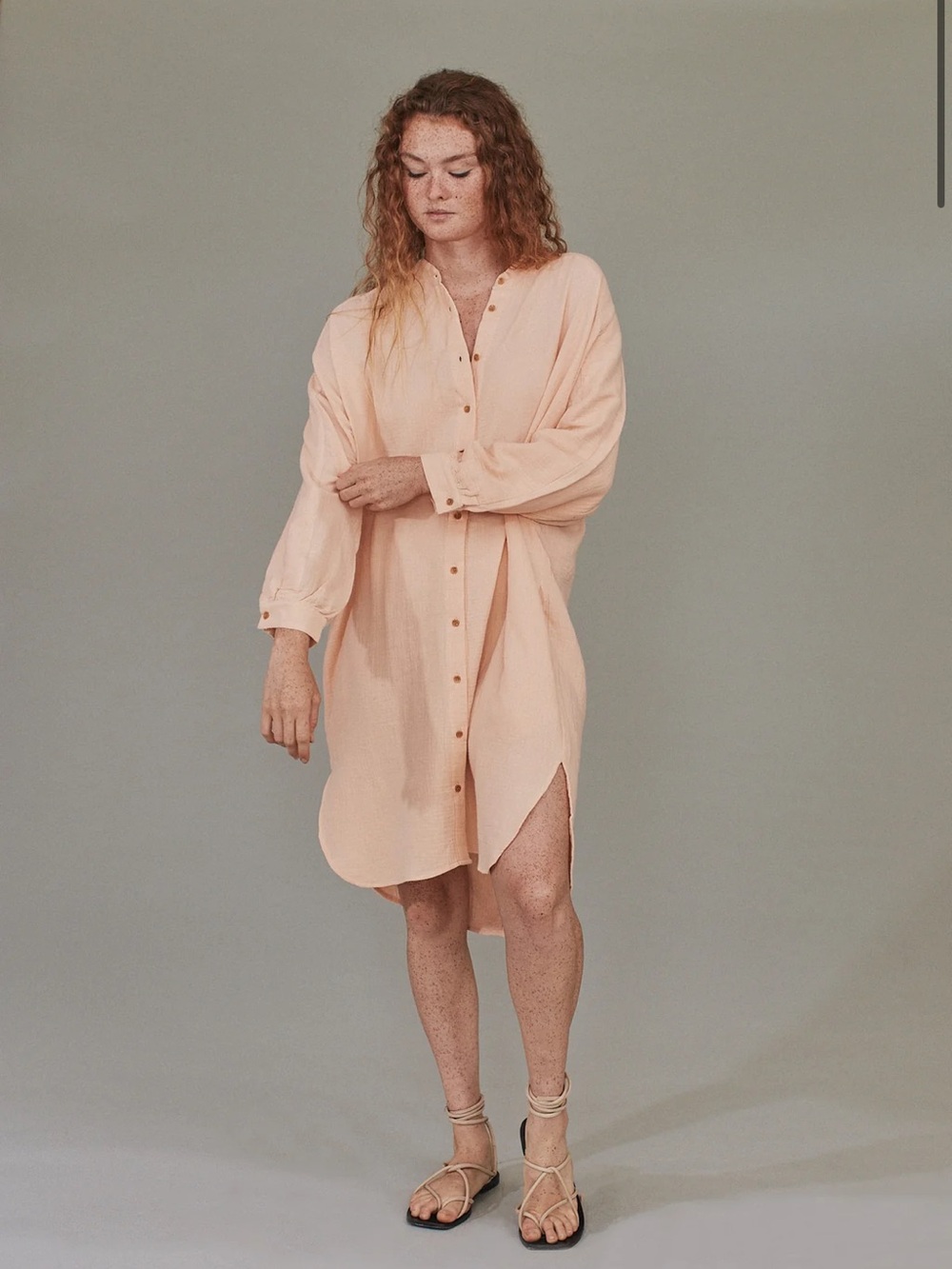 Acacia Swimwear Peach Shirt Dress